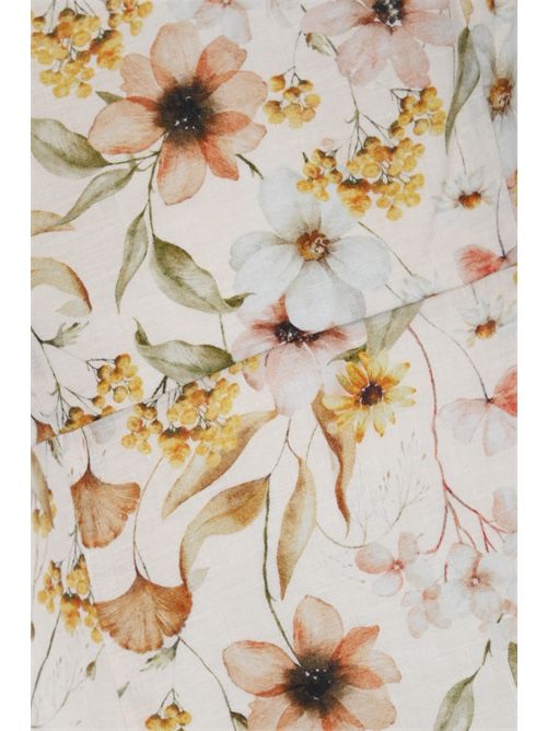 Abito Guadalupe in lino con stampa floreale Beige Mc2 Saint Barth | GUADALUPE06849H LINEN FLOWER TEA10